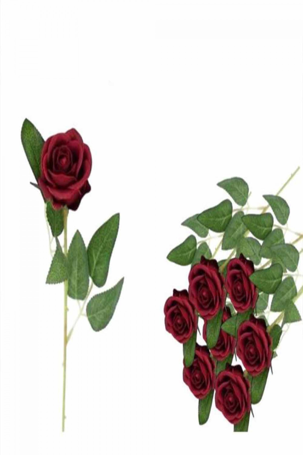 Tekli Alım Kadife Tek Gül Bordo