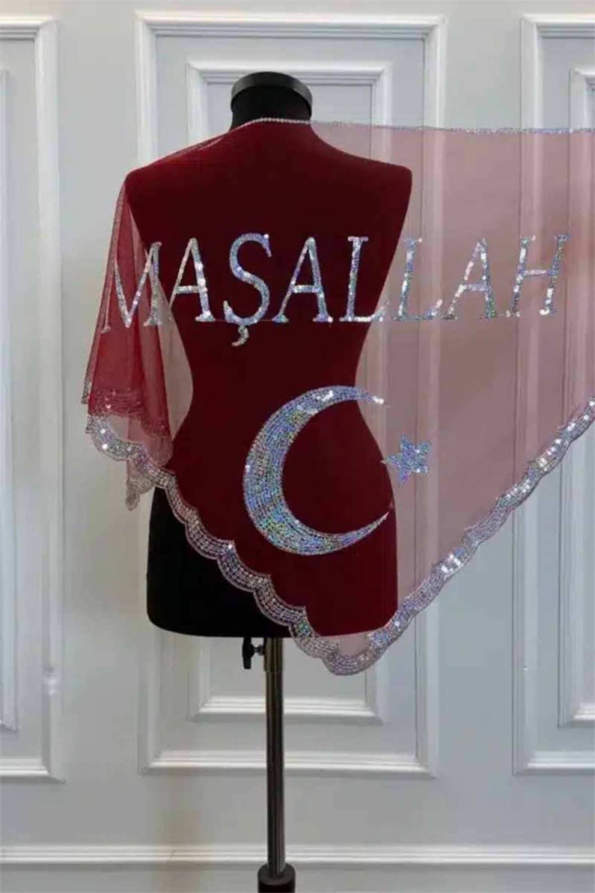 Tekli Alım Kırmızı Maşallah Yazılı Kına Örtüsü Tekli Alım Kırmızı Maşallah Yazılı Kına Örtüsü